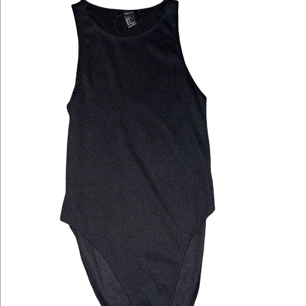 black sleeveless bodysuit, size S